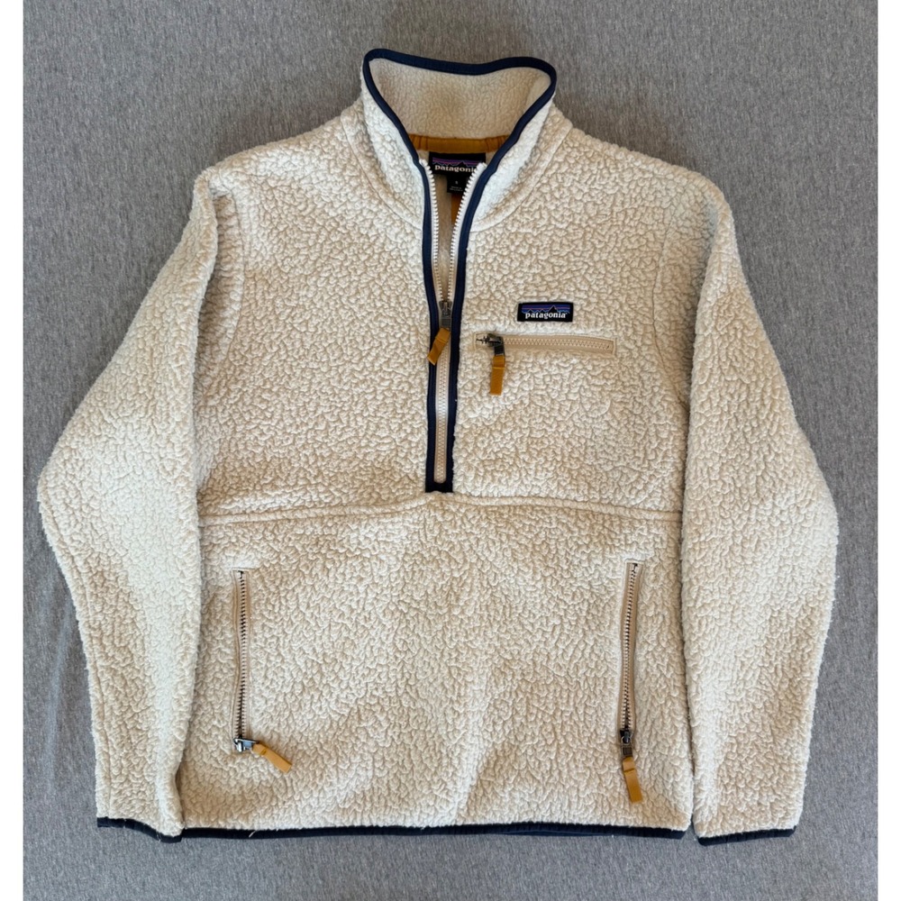 Patagonia Retro Pile Marsupial Fleece Pullover Pelican Cream STY22835 Small